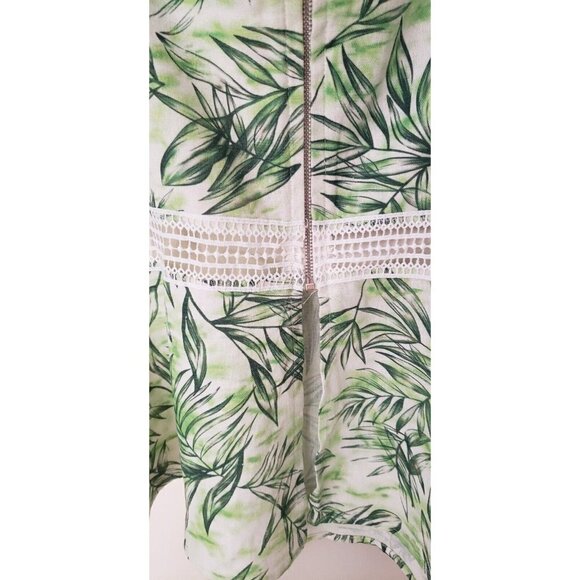 NEW CLICHE WOMEN'S LINEN LACE CAMI TANK TOP SPAGHETTI STRAPS  SZ 16 - Picture 5 of 7